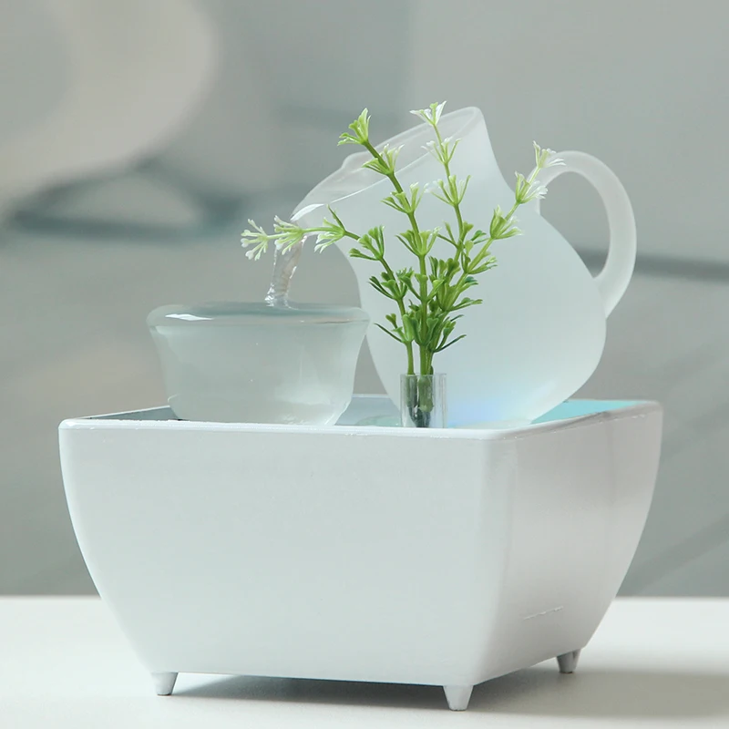 110 V-220 V Творческий Стекло фонтан рабочего украшения водопад Lucky Feng Shui украшения дома офиса увлажнитель водопад