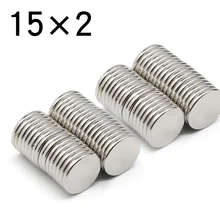 10-200 Pcs 15x2 Mini Refrigerator Small Round Magnetic Sheet Neodymium Magnet N35 Super Powerful Small Round Block Wholesale