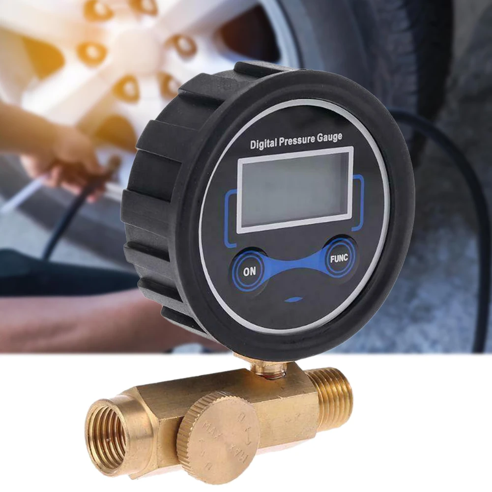 1/4 дюйма 200PSI Управление инструмент воздушный компрессор домашний опрыскиватель латунь Легко читаемый цифровой Давление измерительным DIY Подсветка прочный