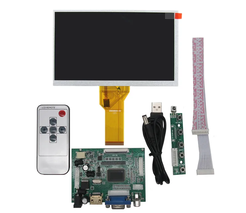 

7 Inch 800*480 AT070TN94 LCD Screen Display Monitor With Driver Control Board VGA HDMI-Compatible For Raspberry Pi Banana Pi