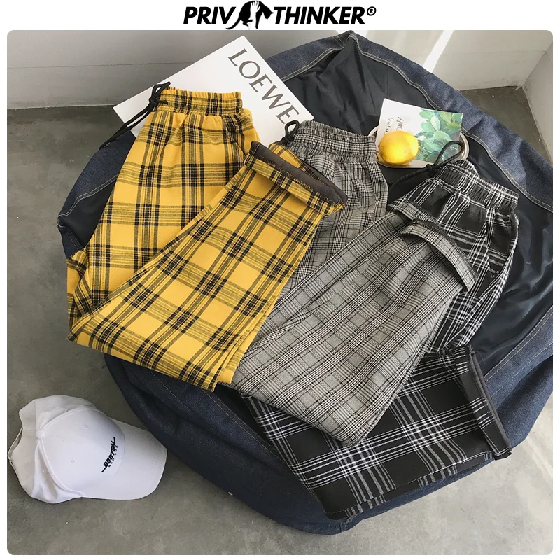 Privathinker, Харадзюку, клетчатые штаны для женщин, брюки, уличная одежда, женские шаровары, осенние женские повседневные штаны размера плюс