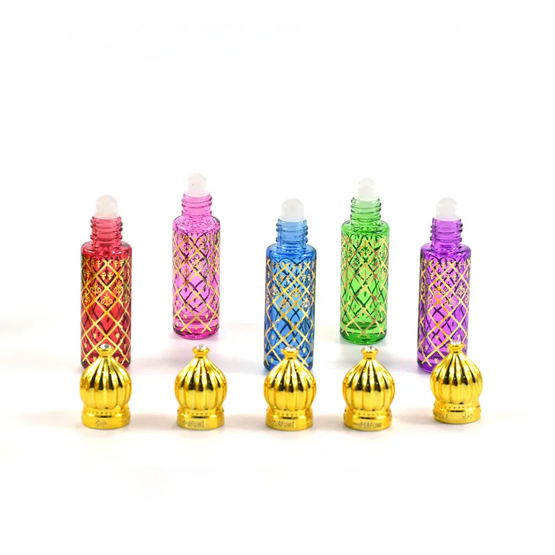 

10/30pcs 8ml Portable Travel Perfume Refillable Bottles Colorful Essential Oil Glass Bottle Glass Roller Ball Bottle Wholesale