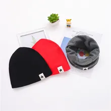 Новая Вязаная Шапка-хомут с мультипликационным принтом «Звезда», детская одежда с воротником для девочек и мальчиков, карнизы, Детская шляпа, шарф, аксессуар с двойным использованием, уплотнительное кольцо