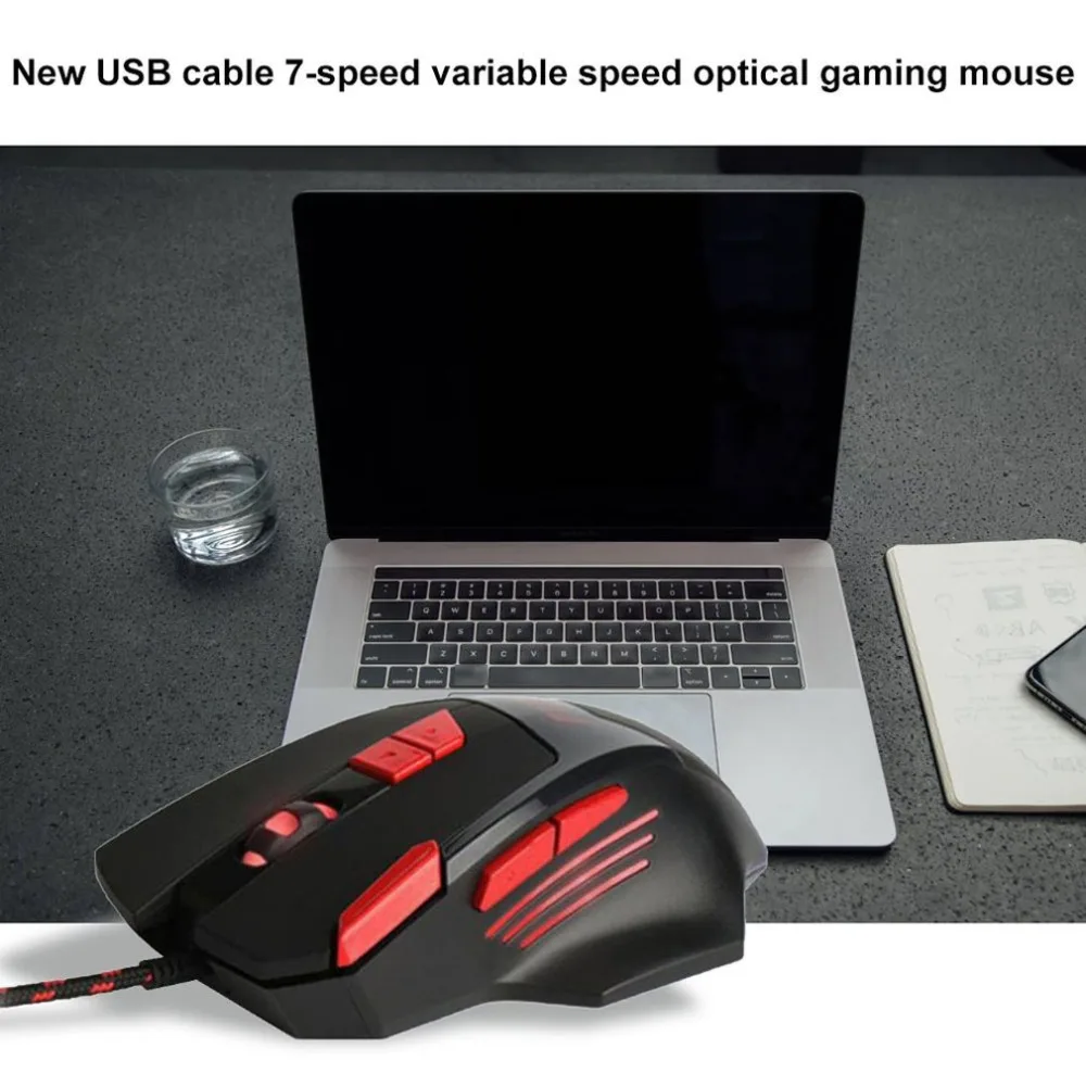 8D Usb кабель 7 скоростей переменная фотоэлектрическая игровая мышь дыхательный светильник часы Pioneer хоккейная игровая мышь