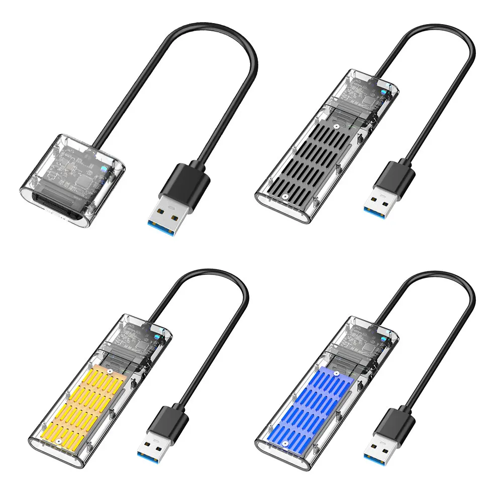 M2 SSD Case Replacement M.2 to USB 3.0 NGFF SATA B Key Mobile Hard Drive Disk Enclosure Box with LED Signal Light box hdd external