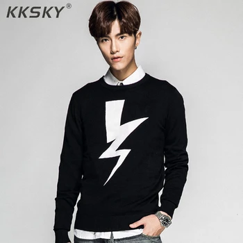 

Black Mens Sweaters Long Sleeve Pullovers Homme 2019 O-neck Sweater Dress For Men Warm Brand Kinttwear Plus Size 3XL