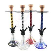 Hallow chicha stem один шланг кальян hokka алюминий 60 см Высота кальян курительный табачный инструмент Кальян стекло Египетский наргиле горшок