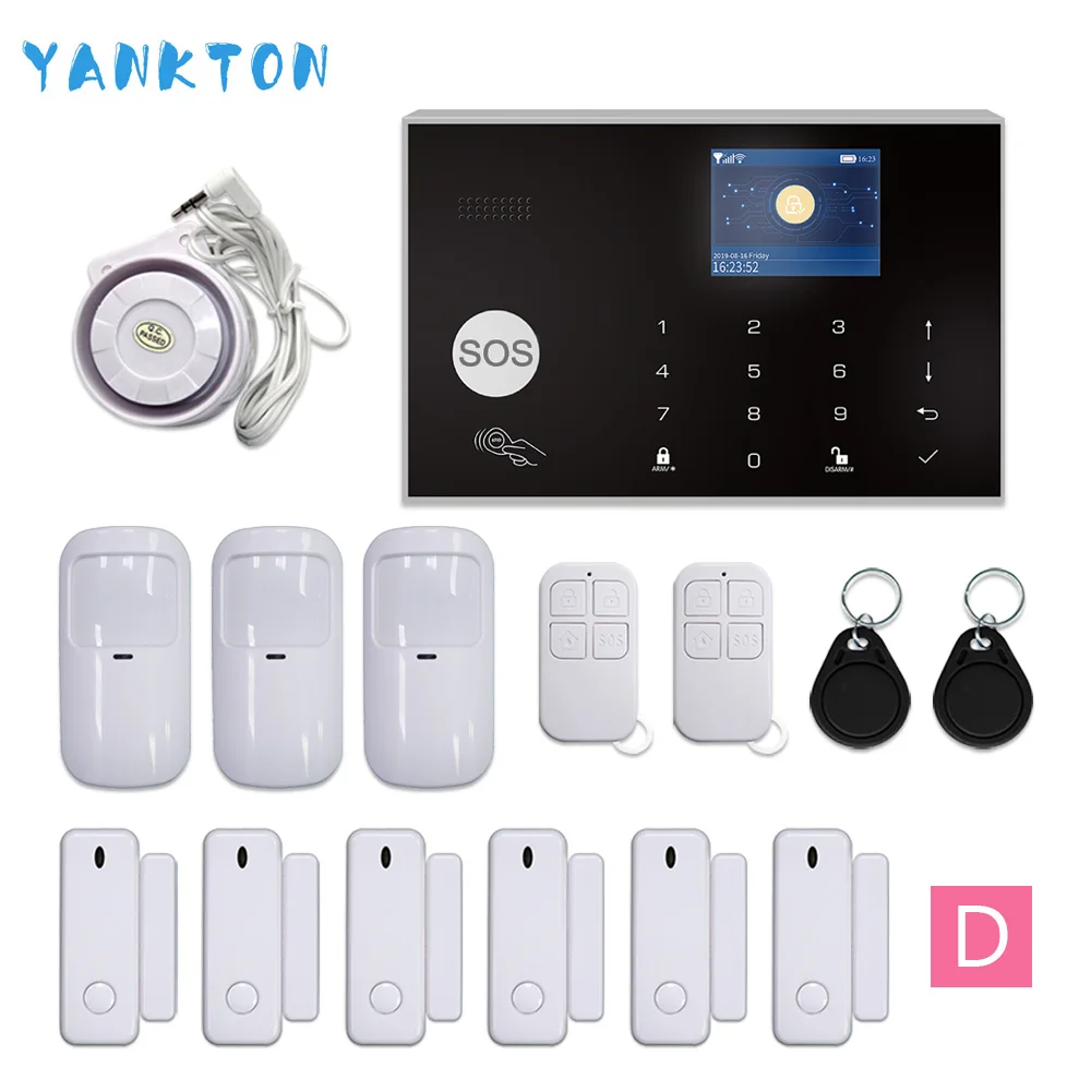 YK-033-2G-G30-D Tuya GSM 3g 4G wifi домашняя охранная сигнализация Беспроводная 433 МГц 11 языков Поддержка Android и iOS приложение дистанционное управление - Цвет: YK-033-2G-G30-D
