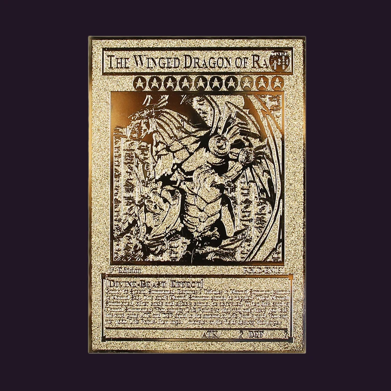 Yu Gi Oh японского аниме вокруг Золотой Карты Крылатый дракон гигантский солдат небо Дракон металлическая карта детская игрушка в подарок