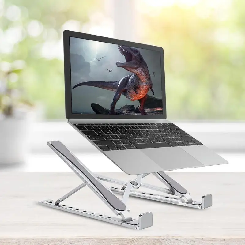 Портативный алюминиевый сплав складной Стенд стояк регулируемый эргономичный Macbook охлаждающий держатель для 10-15,6 дюймов ноутбук универсальный