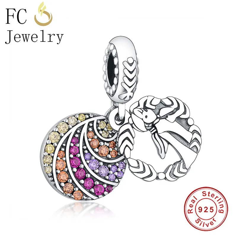 FCJ1277 FC ювелирные изделия подходят к оригиналу pandora талисманы браслет 925 пробы серебро семья сердце Древо жизни мама медальоны бусы с подвеской - Цвет: FCJ1277