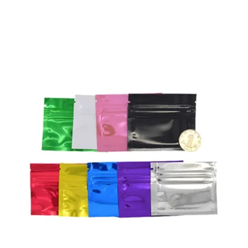 

100Pcs 7.5x6.5cm Heat Seal Aluminum Foil Zip Lock Packing Bag Self Sealing Mylar Reclosable Zipper Bag Snack Retail Nuts Package