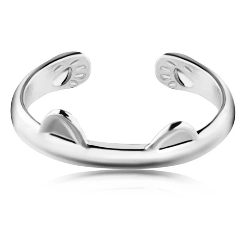 Japan-Korean Style Super Cute Cartoon Cat Palms Footprint Ring Animal Ear Personality Open | Украшения и аксессуары