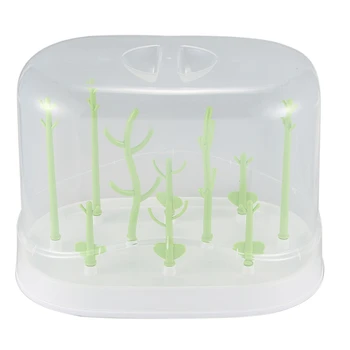 

Baby Milk Bottle Drying Rack Fruit Drain Cleaning Drying Rack Storage Nipple Shelf Baby Bottle Holder for Feeding Green
