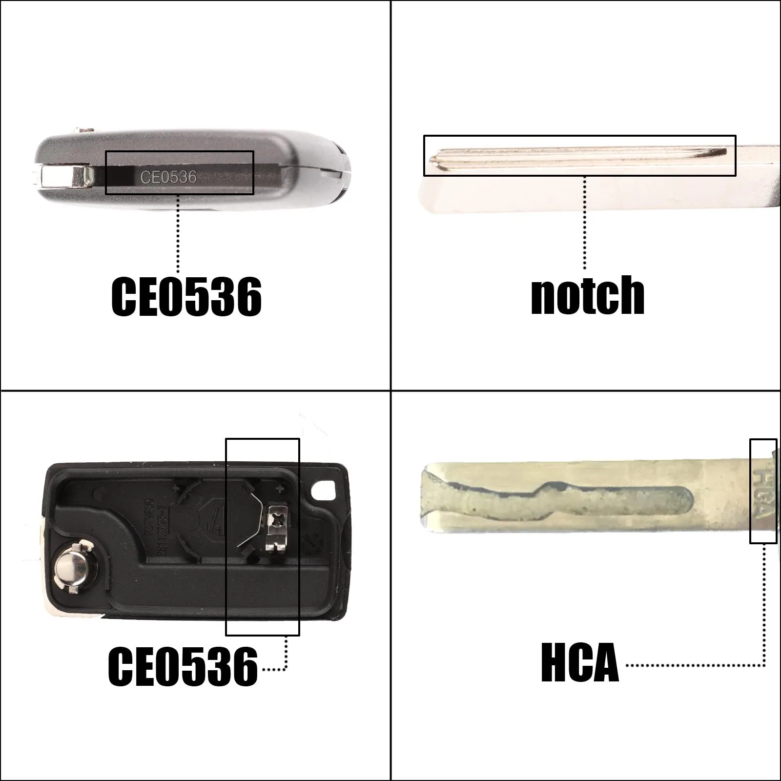 Jingyuqin Remote Flip Car Key Shell For Peugeot 206 408 1/2/3/4/5/6/807 Partner Citroen C1/2/3/4/5/6/7/8 Xsara Picasso CE0523/36