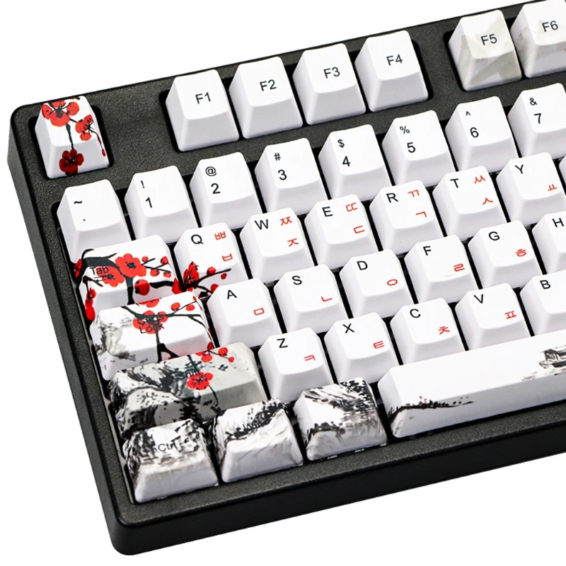 Корейская японская Цветущая Слива PBT пятисторонняя красящая подставка 110 клавиш