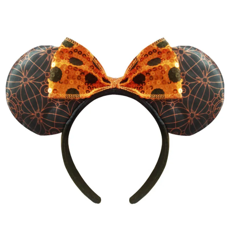 Disney New Mickey Minnie Mouse Headdress Pretend Play Head Ear Girls Sequin Hair Band Kawaii Head Hoop Plush Party Toys Kid Gift - Цвет: D