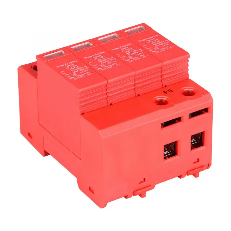 Generic Spd 40/80ka 385v Low Voltage Surge Protector Din Rail 4 Poles
