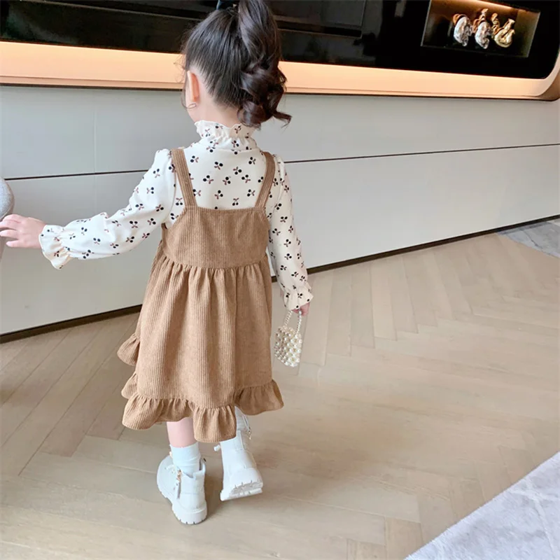 Children Corduroy Suspender Dress 