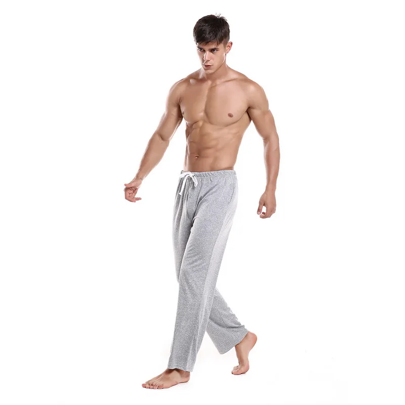 Мужские летняя Домашняя одежда пижамные штаны Мягкие Шелковые атласные пижамные штаны мужские повседневные свободная Пижама Lounge брюки