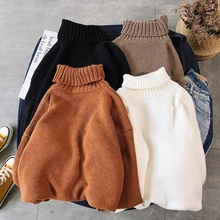 Winter Thick High Collar Sweater Men Warm Fashion Solid Color Knitted Sweaters Man Wild Loose Pullover Men Sweter Clothes M-2XL Winter Thick High Collar Sweater Men Warm Fashion Solid Color Knitted Sweaters Man Wild Loose Pullover Men Sweter Clothes M-2XL