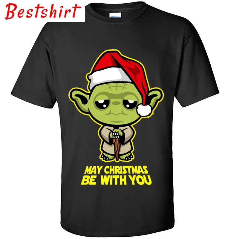 Мандалорское детская футболка Yoda Счастливого Рождества йода "Звездные войны", Забавные футболки модные просторные рубашки Боба Фетт штурмовика из мультфильма «Звездные войны - Цвет: Бежевый