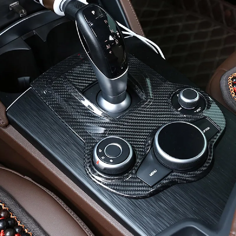 Настоящее углеродное волокно для Alfa Romeo Giulia Stelvio Автомобильная центральная консоль для салона переключения передач Панель крышка отделка
