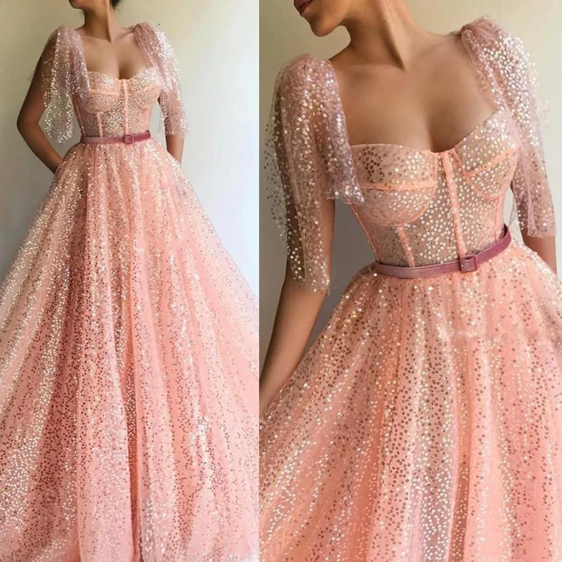 Blingbling/розовые вечерние платья для выпускного вечера с блестками; официальная одежда; платья принцессы; платья для выпускного вечера; abendkleider