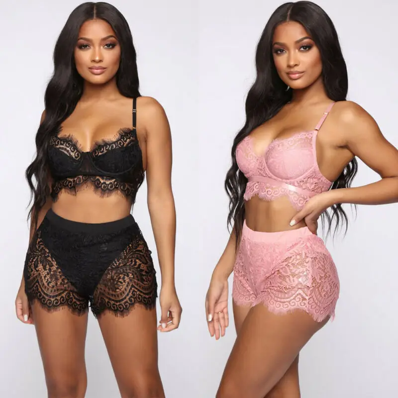 

New Lace Sexy Bra Set Push Up Seamless Lingerie Set Women Transparent Bra and High Waist Panties Soft Underwear Set Nightwear