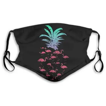

Flamingo Pineapple Face Masks With Replaceable Filter Mouth Mask Muffle Mask Breathable And Comfortable Mouth Cover Mask For