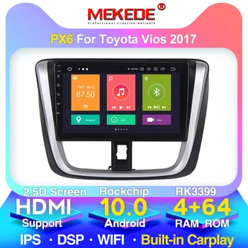 

MEKEDE 4G+64G HD 1024x600 4G LTE Android 10 for TOYOTA VIOS YARIS 2017 Multimedia Stereo Car DVD Player Navigation GPS Radio