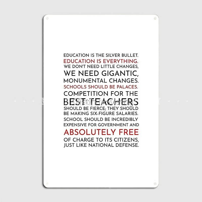 Sam Seaborn Education Speech The West Wing Metal Plaque Poster Pub Garage Retro Mural Painting Tin Sign | Дом и сад