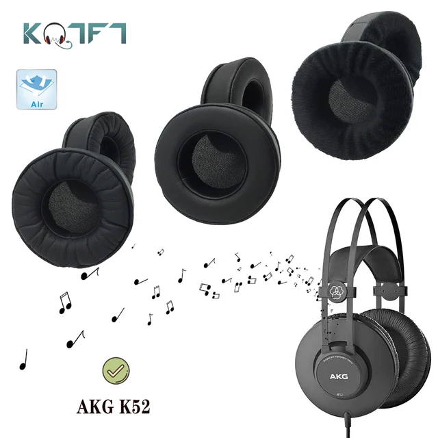 KQTFT Protein skin Velvet Replacement EarPads for AKG K52 Headphones Ear  Pads Parts Earmuff Cover Cushion