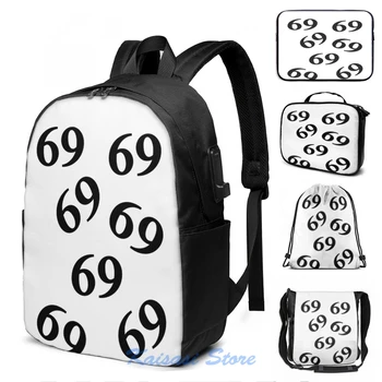 

Teka$hi 6ix9ine - 69 Tattoo pattern USB Charge Backpack men School bags Women bag Travel laptop bag