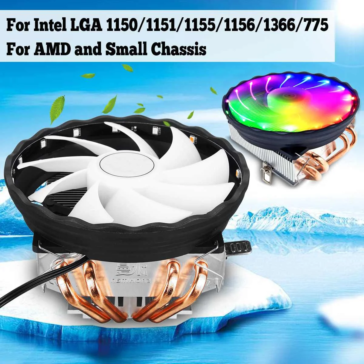 4 Heatpipe Led Rgb Cpu Koeler Fan 120Mm Pc Cooling Radiator Voor Intel Lga 1150/1151/1155/1156/1366/775 Voor Amd AM3 + AM3 AM2 + AM2