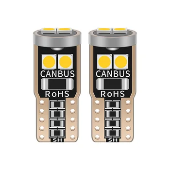 

2PCS T10 W5W LED Canbus no error Car Bulb Interior Light 194 501 6SMD 3030 LED 12V Instrument Reading Wedge License Plate Lights