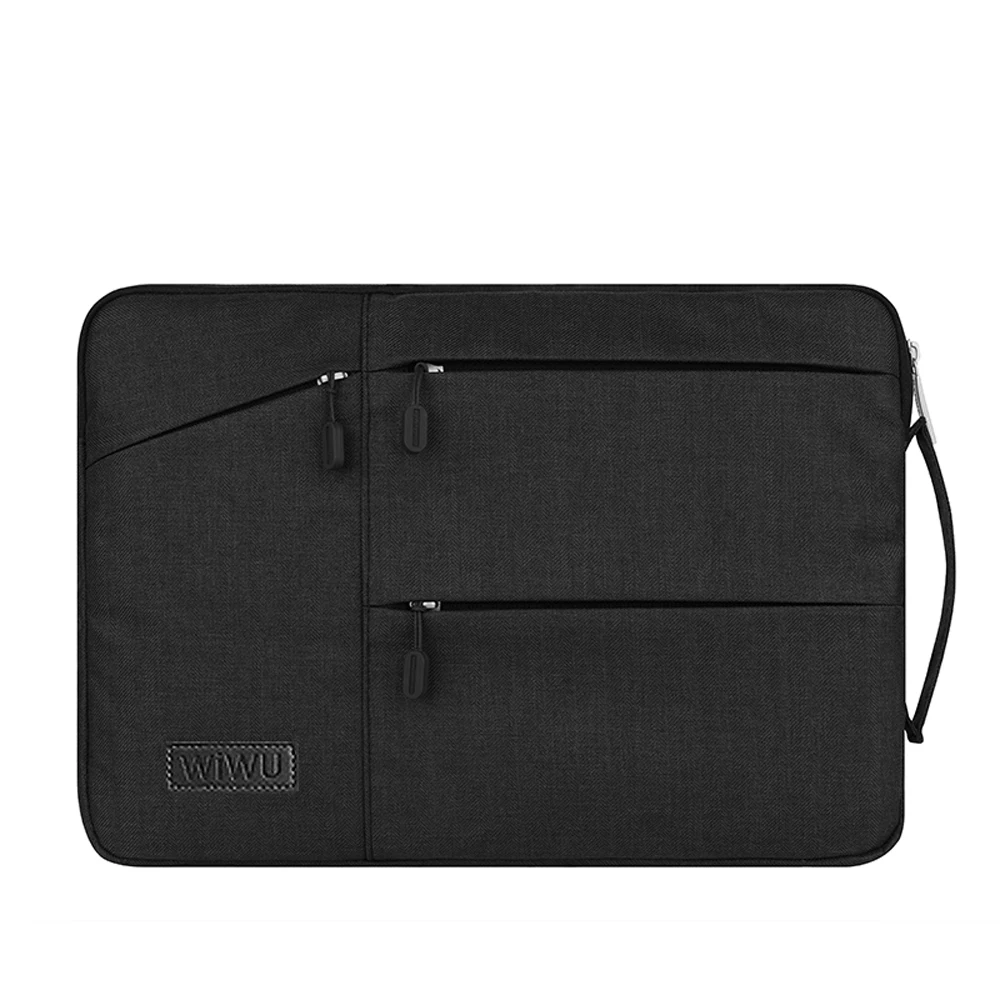 Новое поступление, сумка с карманами для huawei X Pro MateBook 13, чехол для Xiaomi Pro 15, водонепроницаемый чехол для ноутбука lenovo 12,5, 13, 15 дюймов - Цвет: Черный