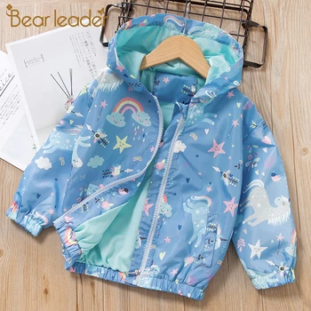 

Bear Leader Girls Coats New Spring Girl Kids Jackets Fashion Cartoon Coats Hooded Long Sleeve Outfits Children Clothing For 3 7Y