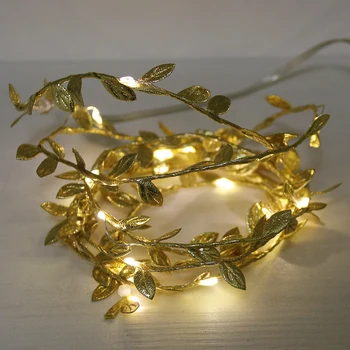 

2.2M String lights With Leaves Copper Wire LED Holiday lighting Fairy Garland For Christmas Tree Wedding Party Decoration