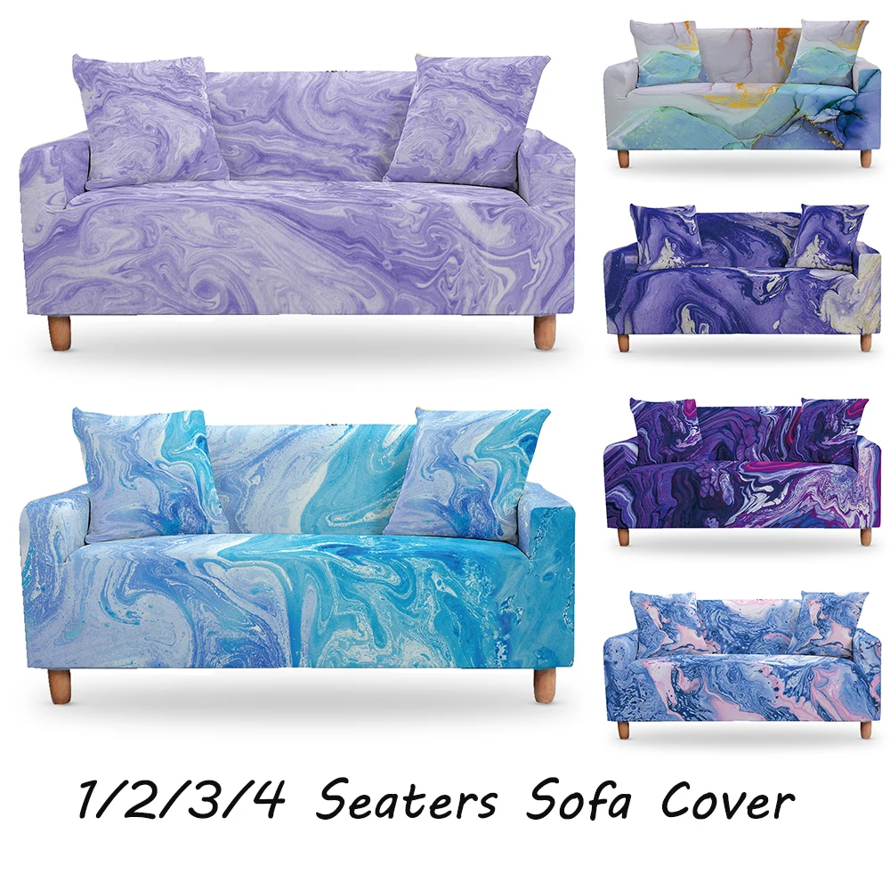 

Marble Sofa Cover Slipcovers Sectional Elastic Stretch Sofa Cover for Living Room Couch Cover L shape Armchair Cover 1-4 Seaters