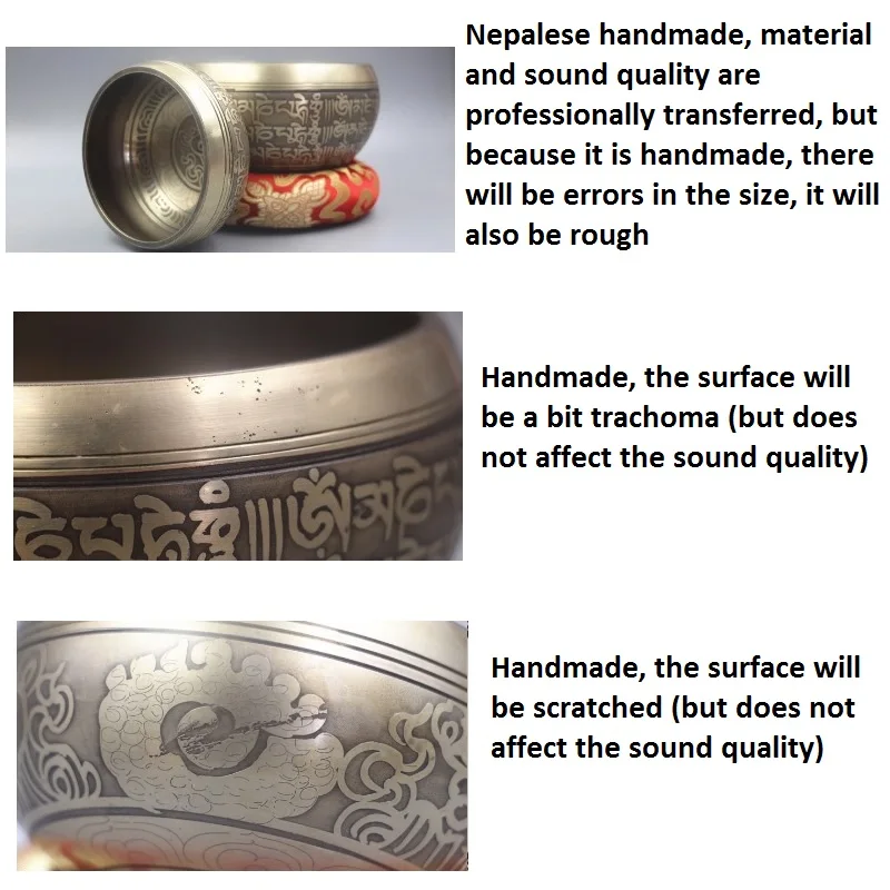Tibetan Singing Bowl Set For Meditation , Chakra Healing , Yoga With Silk Cushion Wooden Mallet and Carrying Case