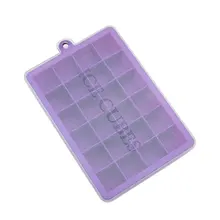 With Lid Ice Tray 24 Grids Eco-Friendly Ice Cube Maker Square Cavity Tray Fruits Sugar Chocolate Desserts Mold Silicone