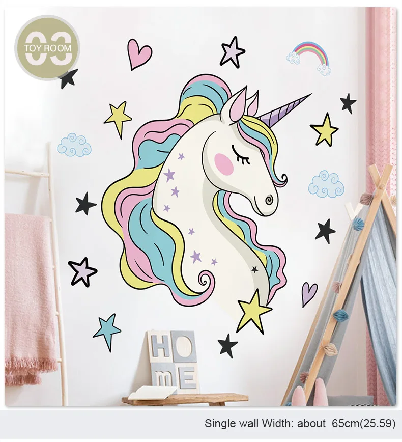 Removable Unicorn Wall Decals Stickers Decor