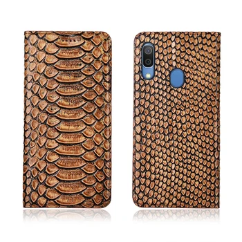 

Python pattern natural genuine leather flip cover card slot holder for Samsung Galaxy A20E/Samsung Galaxy A10E phone case funda