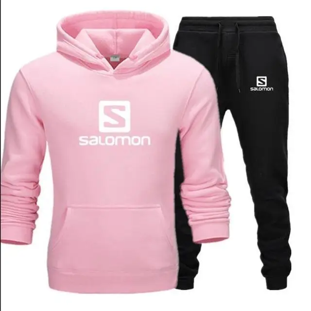 pink black - B Осень-зима, брендовая мужская спортивная одежда, спортивные костюмы для бега, мужские хип-хоп толстовки с капюшоном+ штаны, спортивные костюмы, повседневные комплекты - Цвет: pink black - B