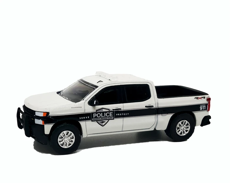 

1:64 Greenlight Chevrolet Silverado 2019 Police Pick up No Box