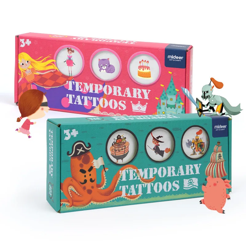 MiDeer Mi Deer Children Tattoo Sticker Safe Non-toxic Baby Nail Sticker Waterproof Long-lasting GIRL'S And BOY'S Sticker Book