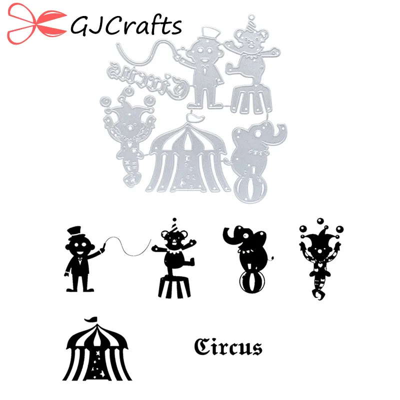 GJCrafts цирковые штампы клоун металлические штампы трафареты для поделок скрапбукинг украшения Тиснение Ручной Работы высечки новые
