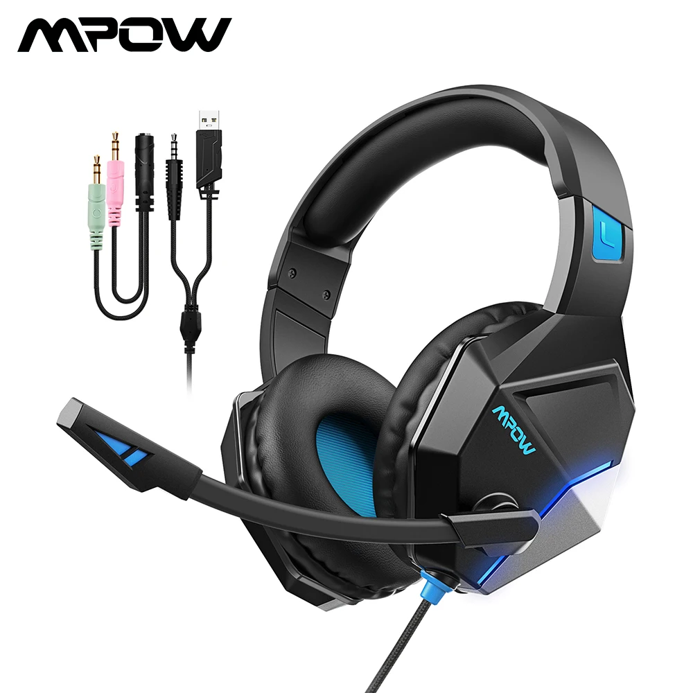 Игровая гарнитура Mpow EG10 с USB разъемом 3 5 мм проводные Игровые наушники для ПК