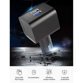 

Car Air Purifier Vehicle Air Ionizer Negative Ion Ozone Ozonizer Odor Eliminator USB for Car